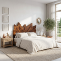 Rustic Leaf Inspired Headboard Wooden Bed Headboard For Bedroom SINLSAHB038