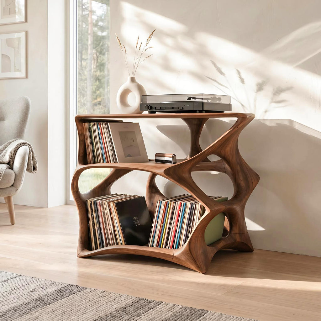 Farmhouse Record Stand Cozy Living Room Furniture