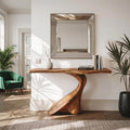 Rustic Chic Solid Wood Console Table, Handcrafted Live Edge Entryway Sofa Table for Hallway Design