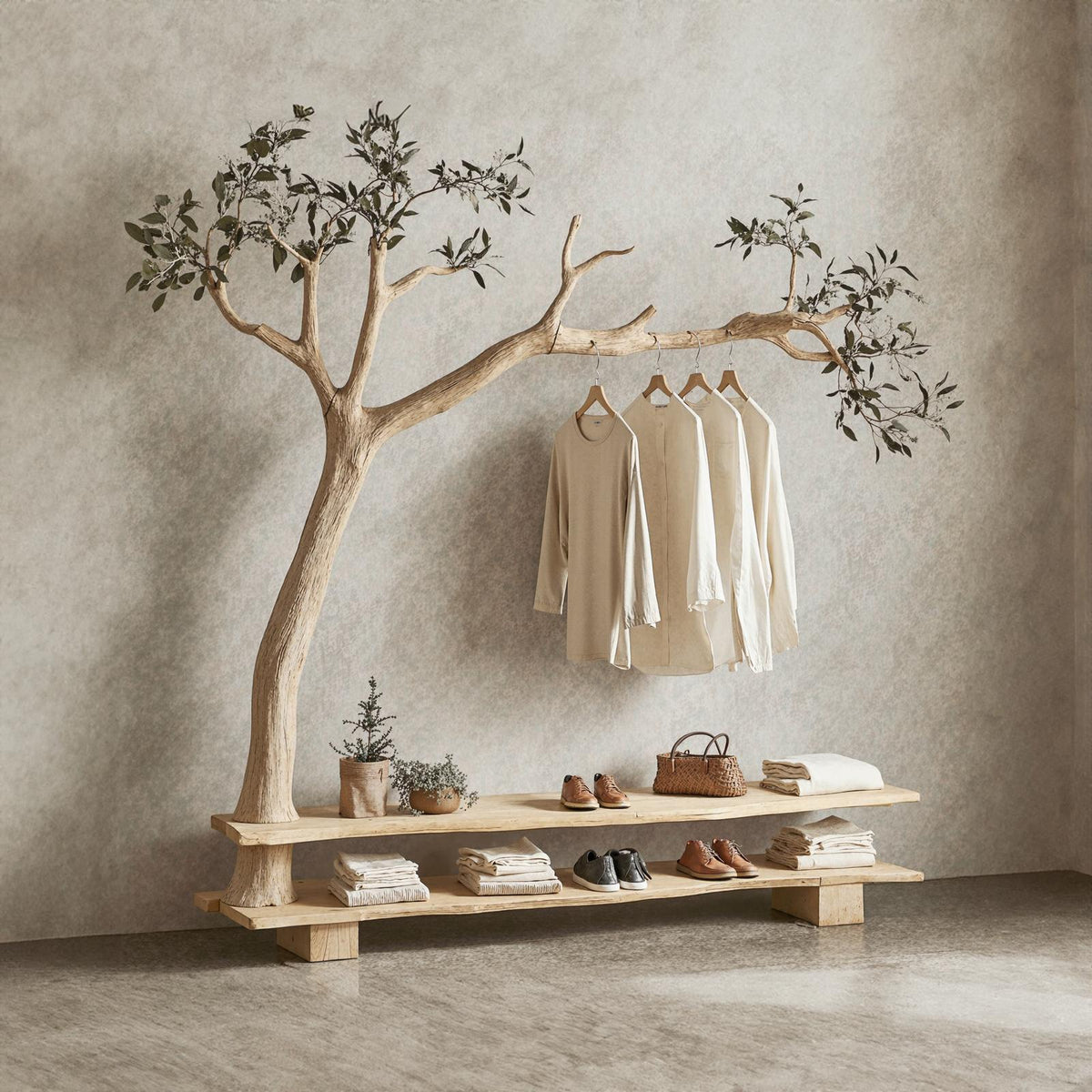 Wall Mount Coat Rack Hall Tree With Bench Shoe Storage