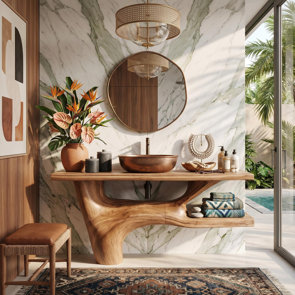 Handcrafted Solid Wood Vanity For Natural Interiors SILDTTRBRV002