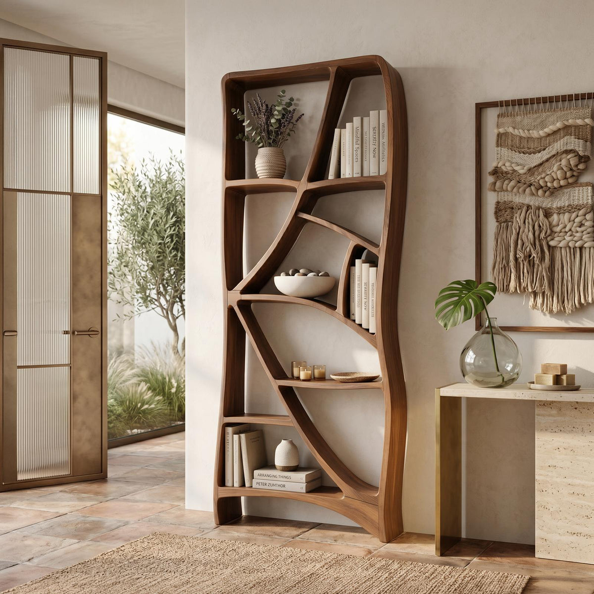 Minimalist Display Bookshelf For Cozy Lounge Corner