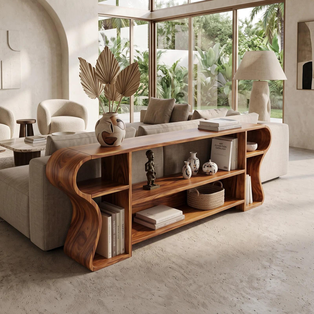 Contemporary Display Console Table For Living Area SILDTTNCS174