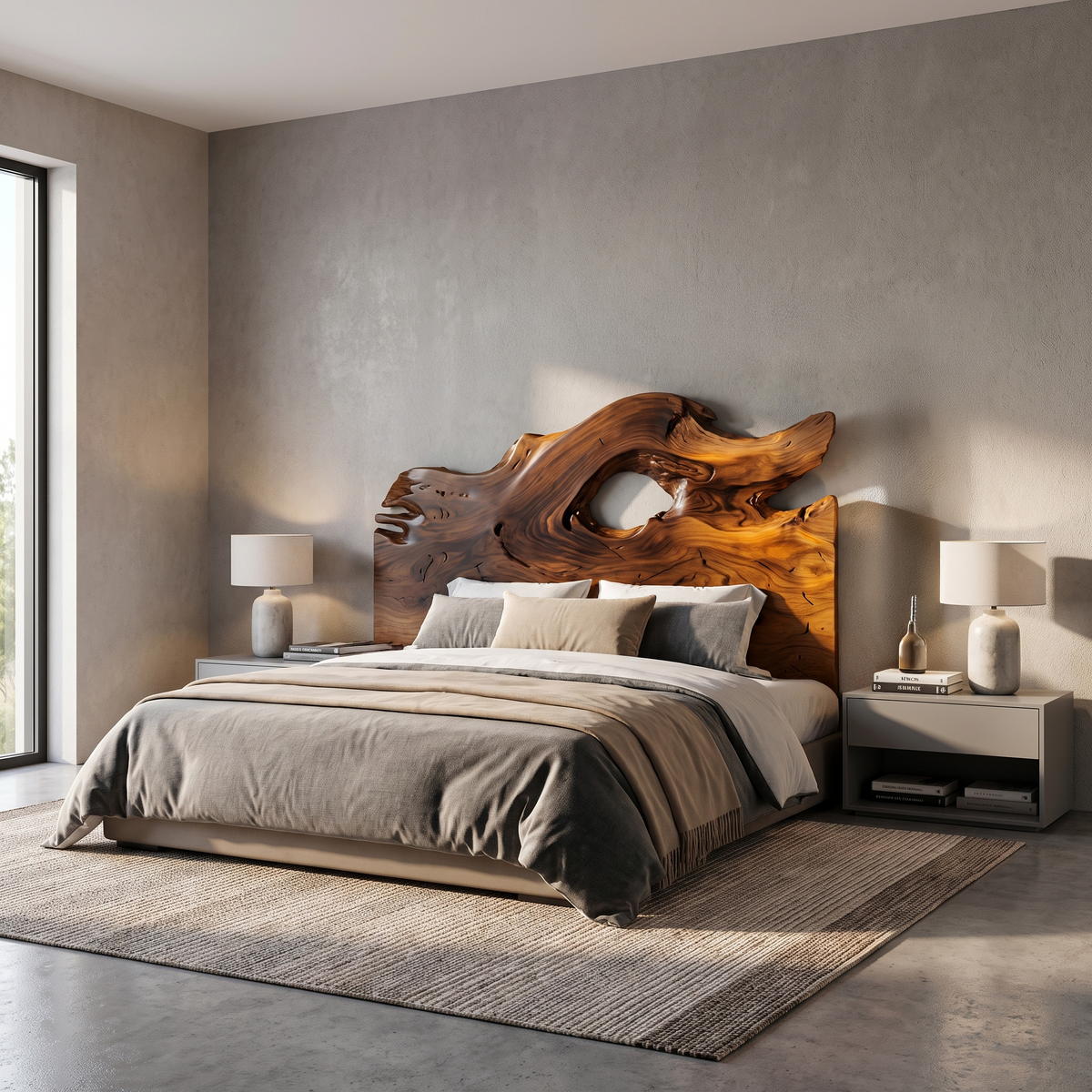 Organic Driftwood Headboard Wooden Bed Headboard For Bedroom SINLSAHB042