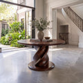 Modern Luxury Twist Pedestal Entry Table For Entryway And Hallway