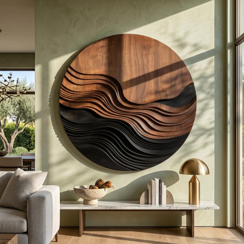 Contemporary Wave Pattern Wall Art For Entryway SILDTTNWA153