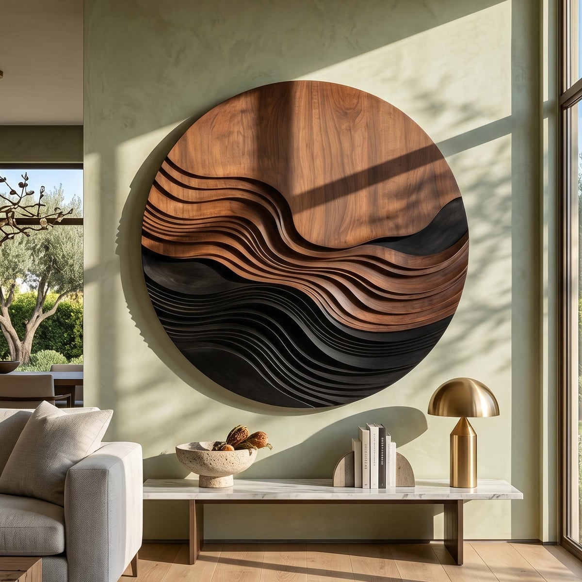 Contemporary Wave Pattern Wall Art For Entryway SILDTTNWA153