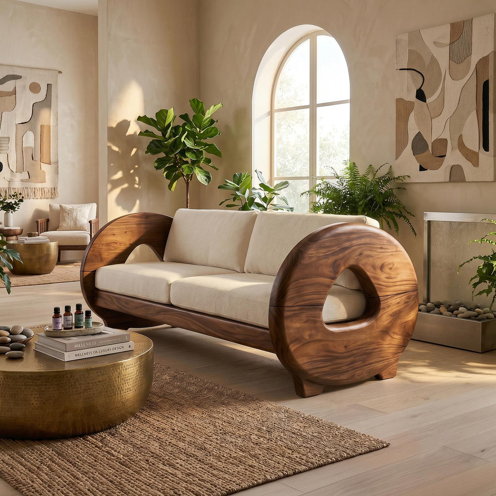 Sculptural Circular Arm Sofa Wellness Retreat Interior SILDTTRSFA005