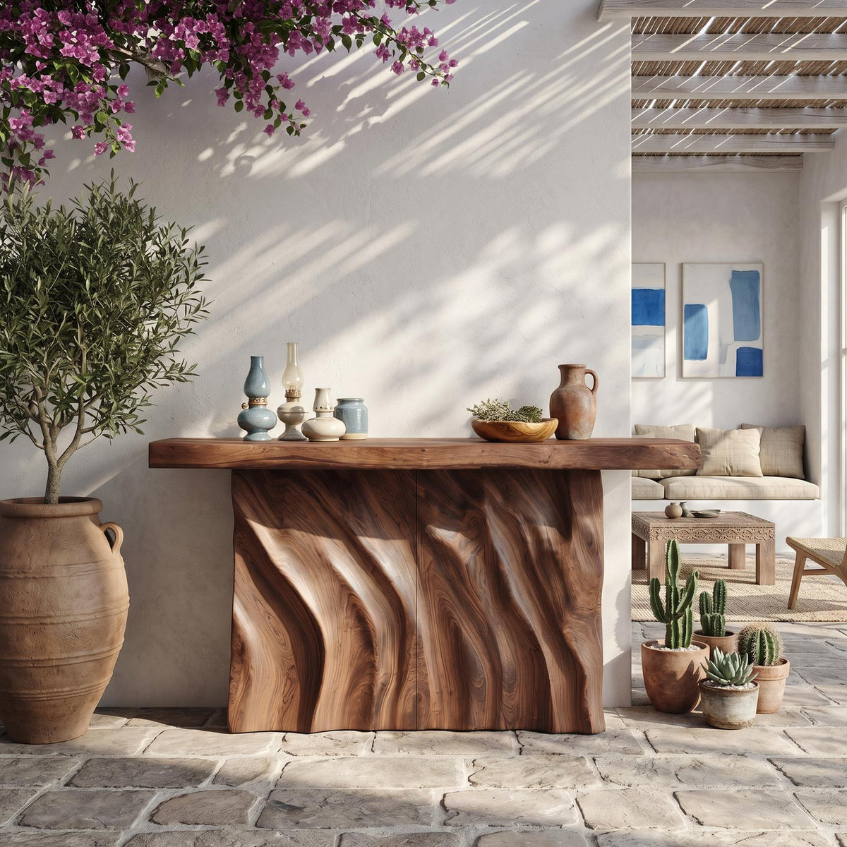 Contemporary Live Form Hall Table For Penthouse Interior Space