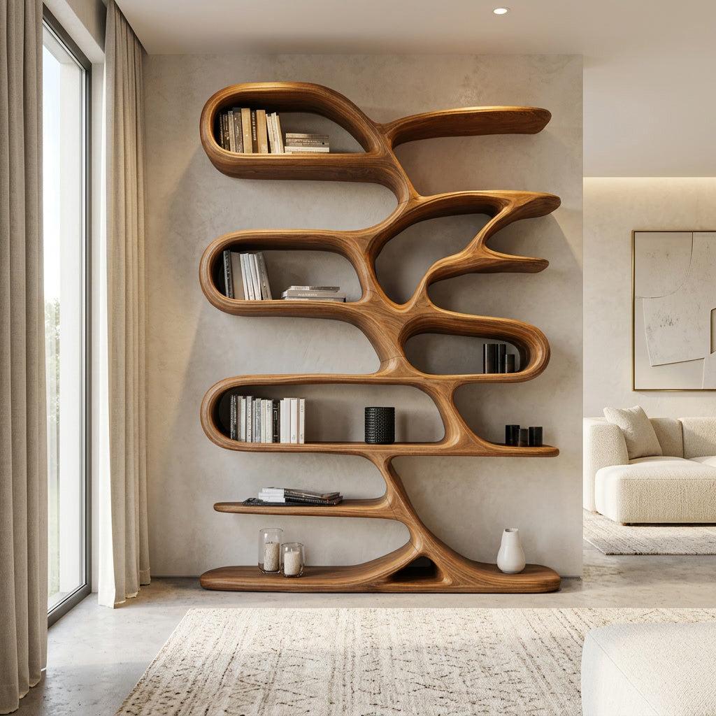Contemporary Wooden Bookcase For Minimalist Living Room Decor RTTHHNBS158