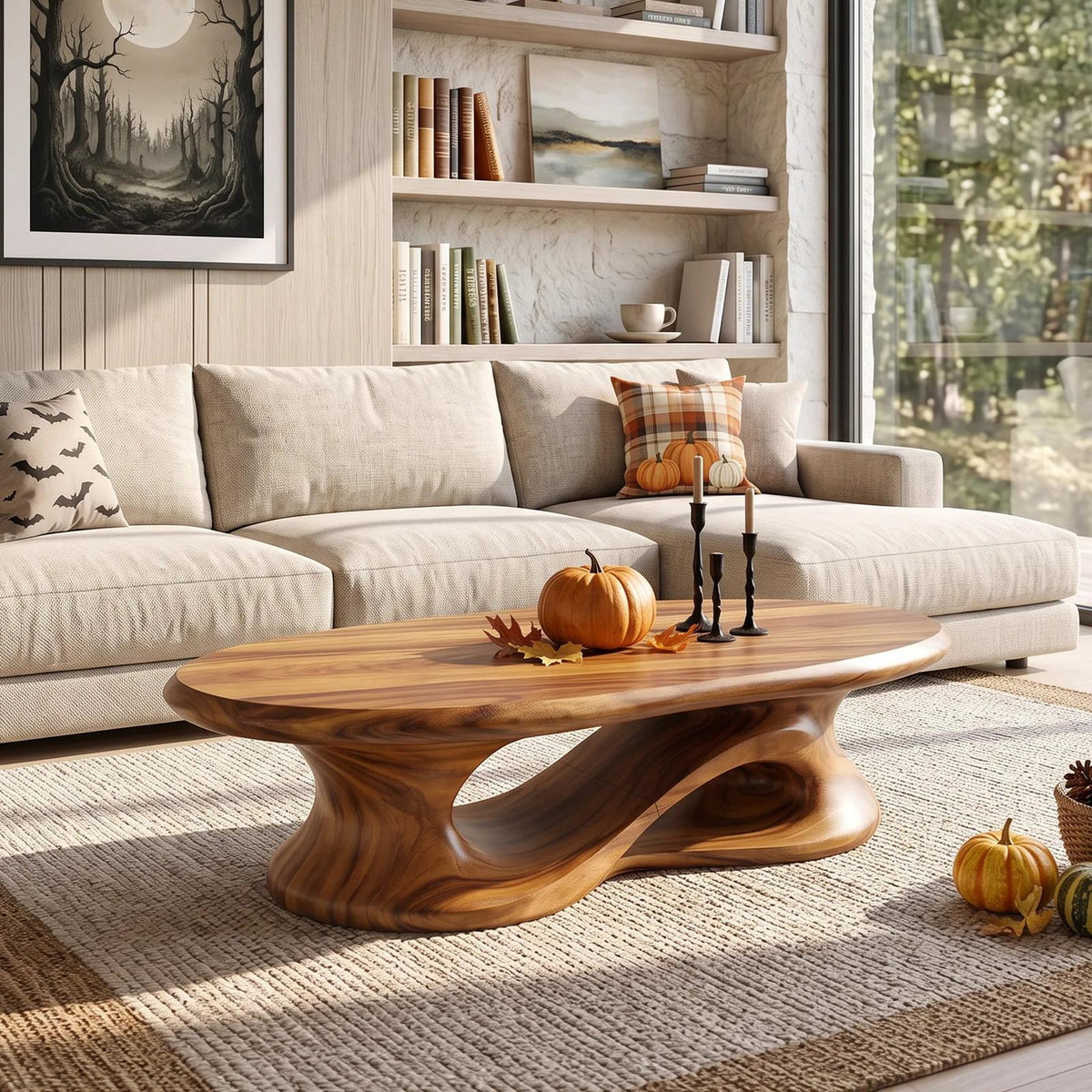 Contemporary Halloween Curved Coffee Table For Home Interior SILDTTNCF071