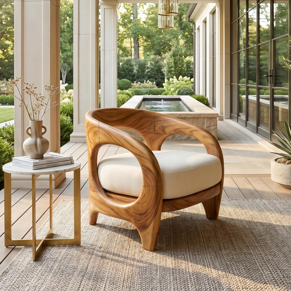 Organic Modern Sculptural Accent Chair Elegant Veranda SILDTTRCHR012
