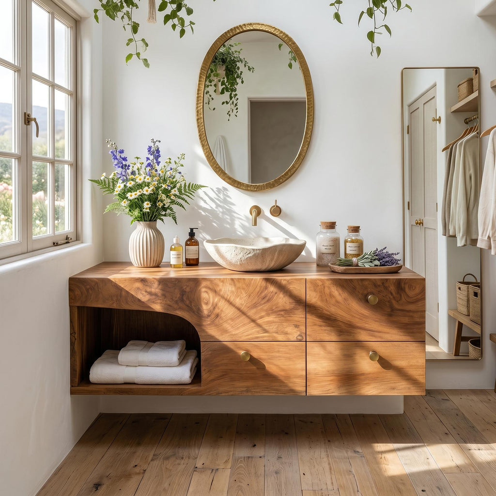 Rustic Floating Vanity For Small Bathroom Renovation SILDTTRBRV021