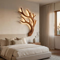 Artistic Wooden Wall Light, Minimalist Modern LED Sconce for Quiet Luxury Bedroom & Living Room Accent, Model