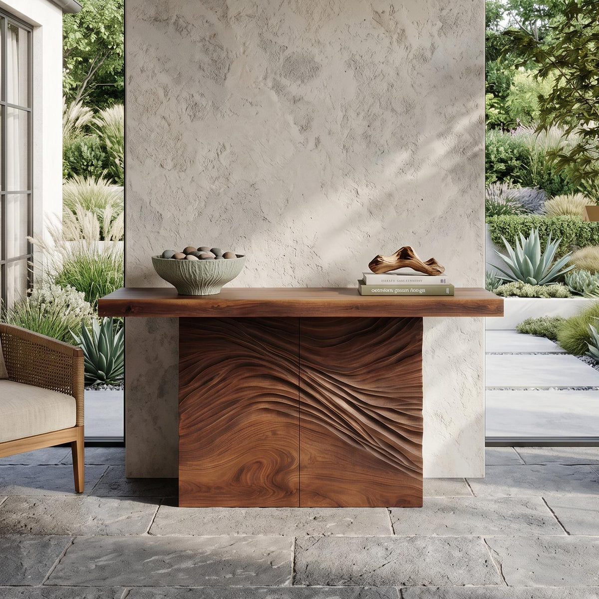 Minimalist Organic Edge Accent Table For Entryway Interior Area