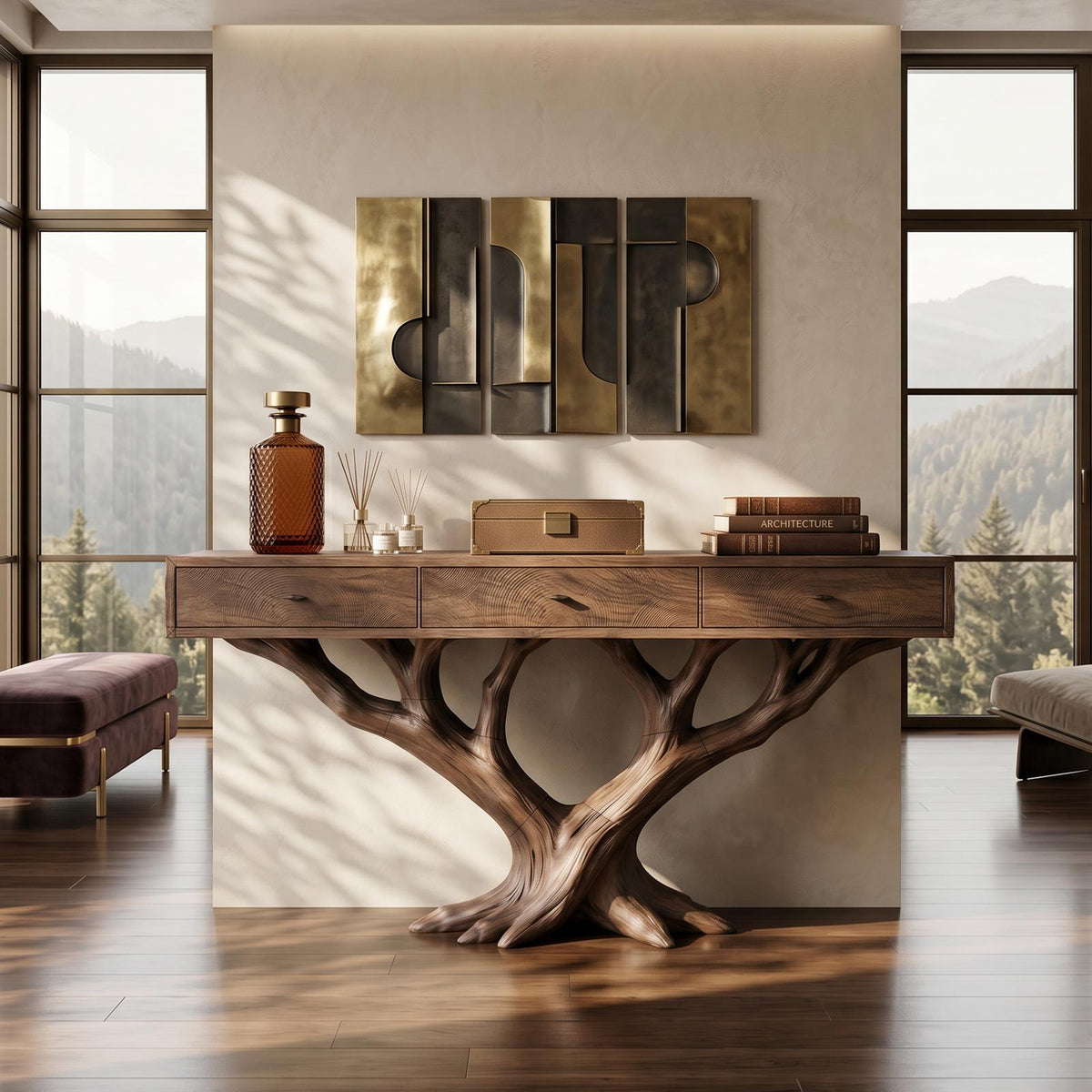 Luxury Branch Base Console Table Designer Residence