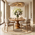 Scandinavian Modern Dining Table, Minimalist Handcrafted Solid Wood Kitchen Table for Dining Room