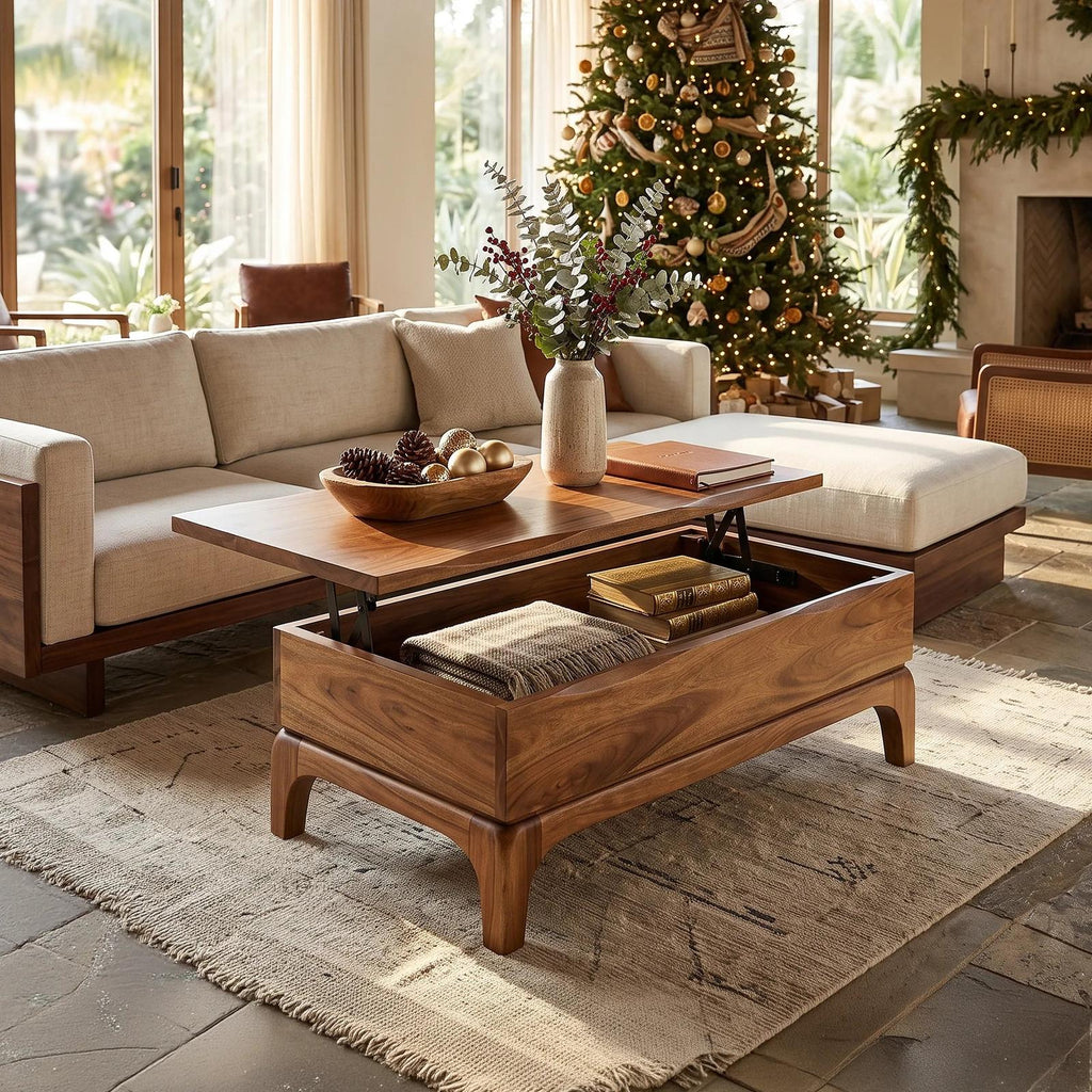 Handcrafted Christmas Coffee Table with Storage Holiday Home