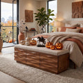 Modern Wave Storage Bench Cushion For Halloween Fall Decor