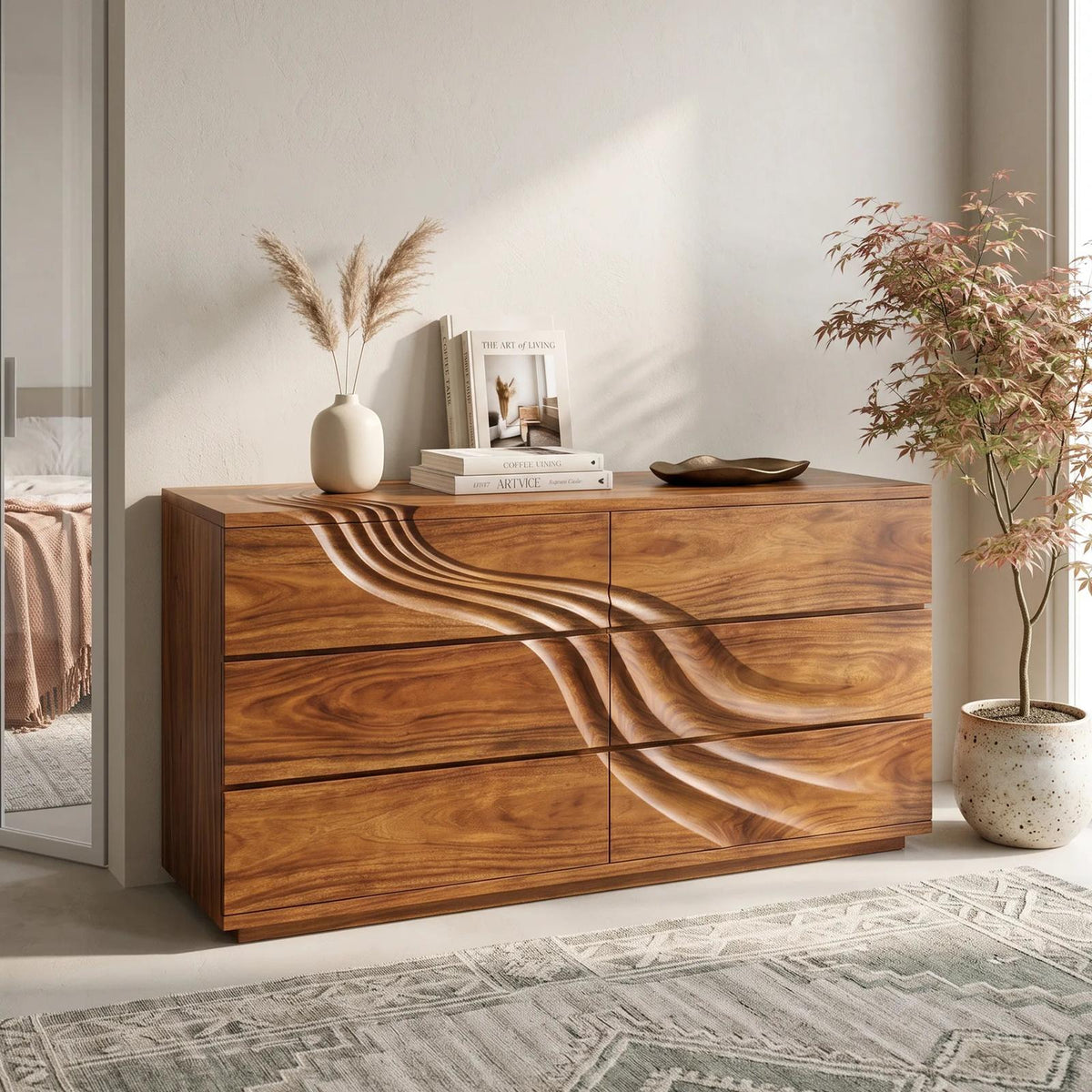 Organic Sculpted Dresser Table For Modern Interior SILDTTNDR010