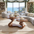 Organic Modern Christmas Round Coffee Table Coastal Residence