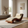 Minimalist Natural Wood Lounge Chair, Modern Timber Reading Armchair, Accent Seating for Bedroom Living Room