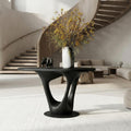 Sculptural Contemporary Entryway Foyer Table, Solid Wood Artistic Accent Table for Hallway Decor