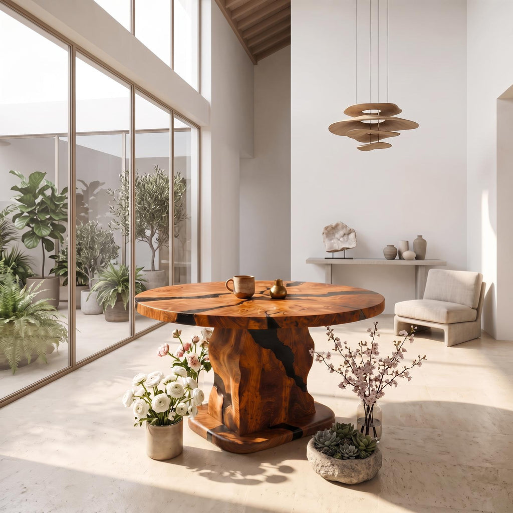 Rustic Foyer Table Handcrafted Solid Wood Design For Entryway