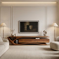 Contemporary Wooden TV Cabinet, Modern Living Room Area Media Console Credenza, Rustic Wood TV Stand