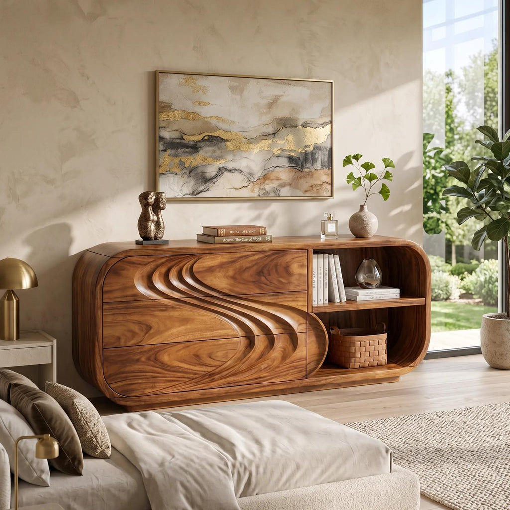 Modern Ripple Dresser For Cozy Bedroom Interior