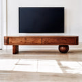 Modern TV Cabinet, Solid Wood Mid-Century Media Console Entertainment Center for Living Room