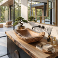 Mid Century Wood Wash Basin For Luxury Bathroom Furniture