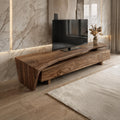 Sculptural Rustic TV Cabinet Solid Wood Living Room