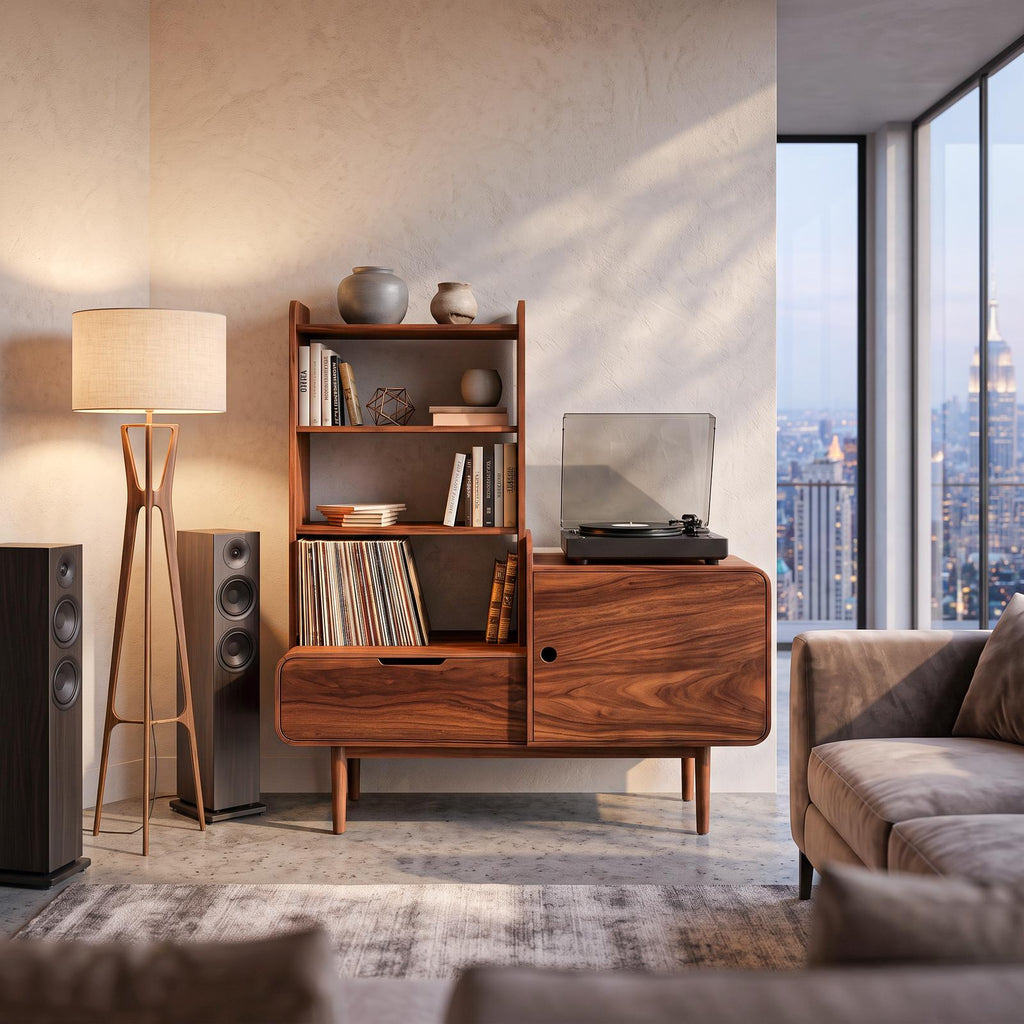 Retro-Inspired Vinyl Record Cabinet For Living Room Or Studio