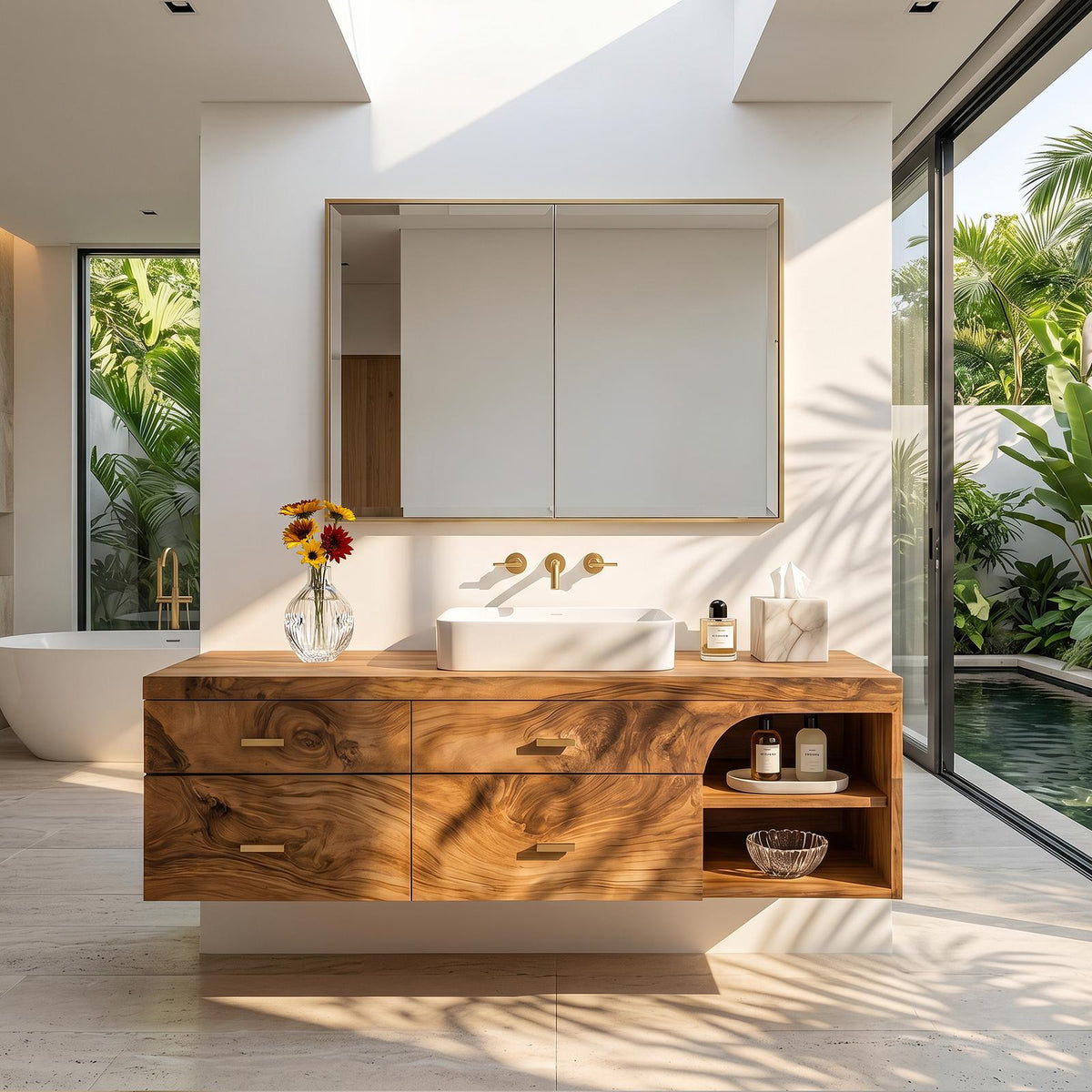 Farmhouse Bathroom Furniture With Floating Vanity SILDTTRBRV031