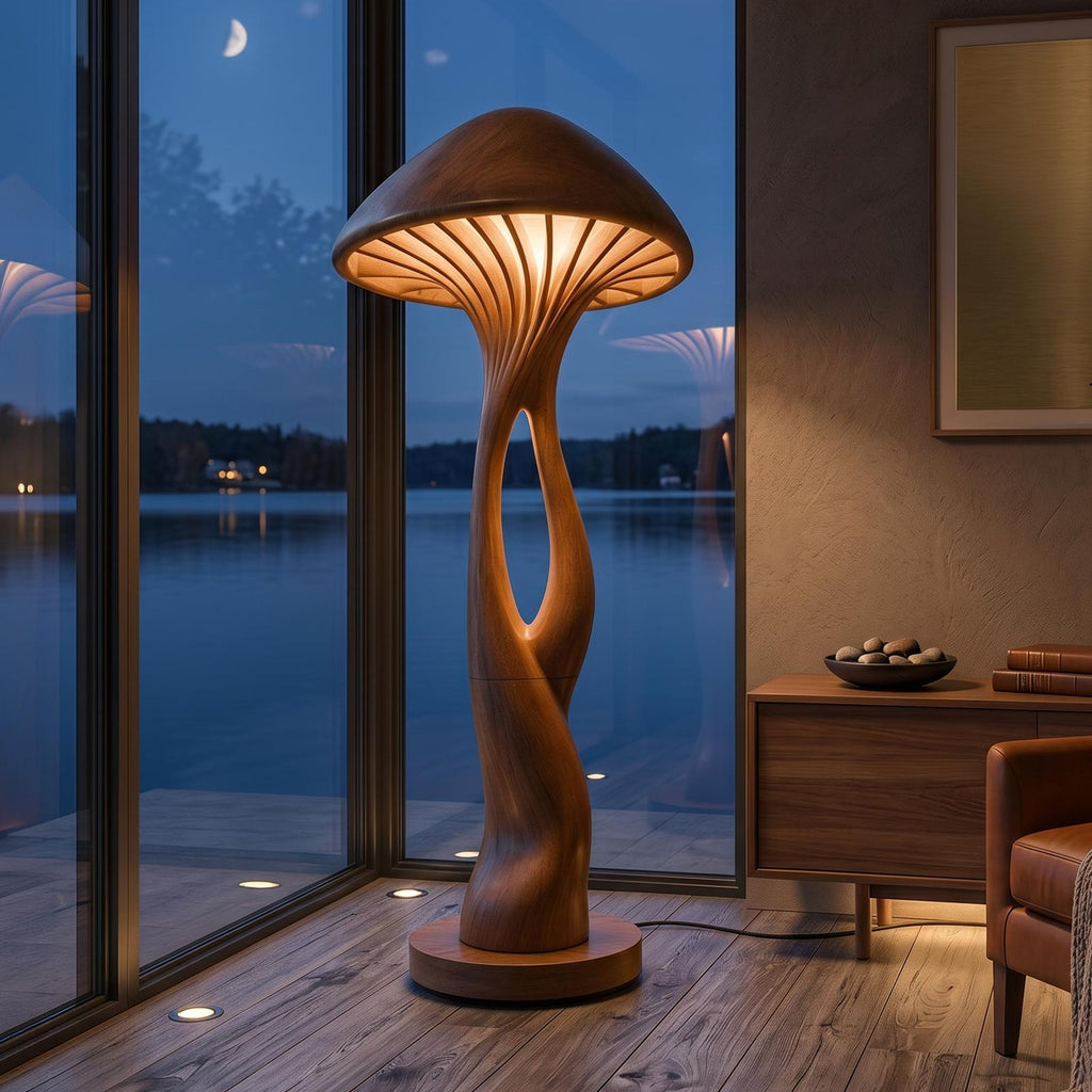 Organic Canopy Mushroom Floor Lamp For Bedside