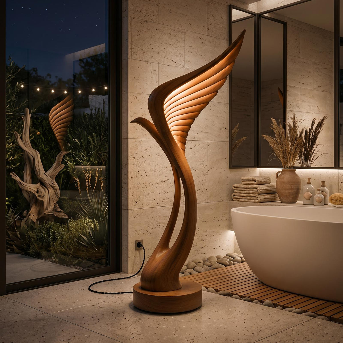 Mid Century Feather Wing Floor Lamp For Living Space