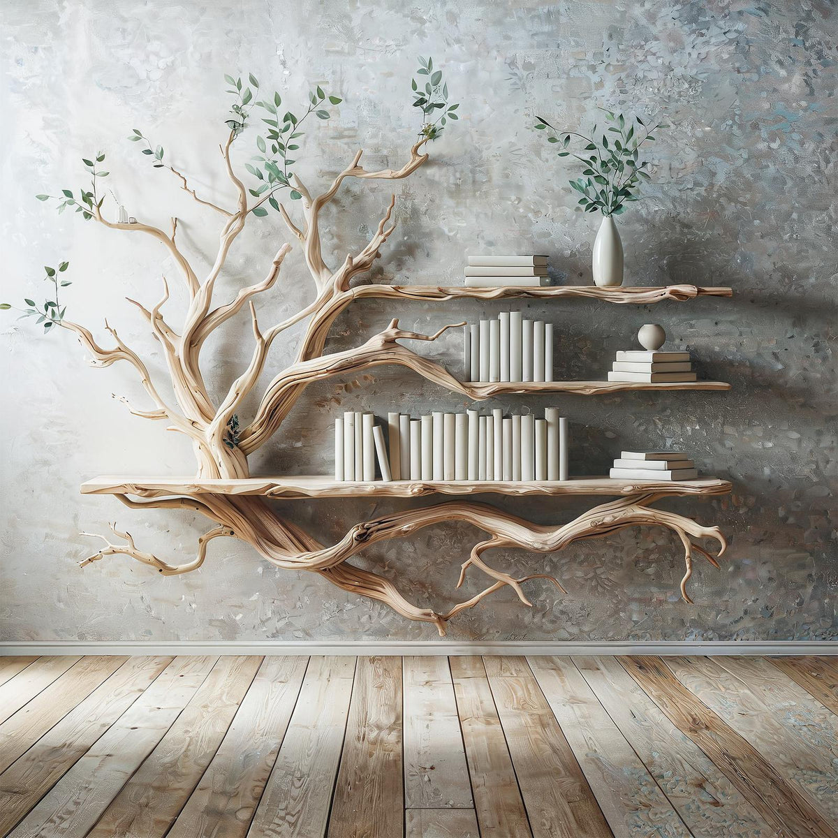 Wall Mounted Book Shelf Mid Century Bookcase Custom Floating Bookshelf