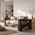 Organic Sofa Frame With Handcrafted Tree Form For Living Room