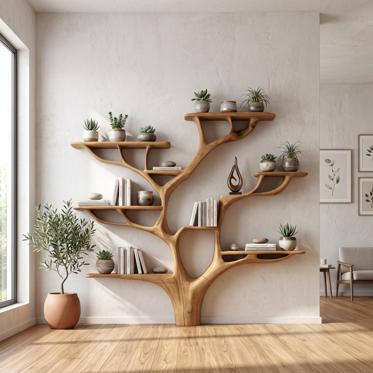 Rustic Tree Bookshelf Nursery Living