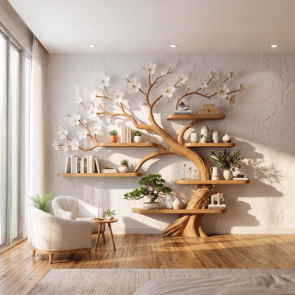 Rustic Tree Branch Shelf Nursery Kids Room