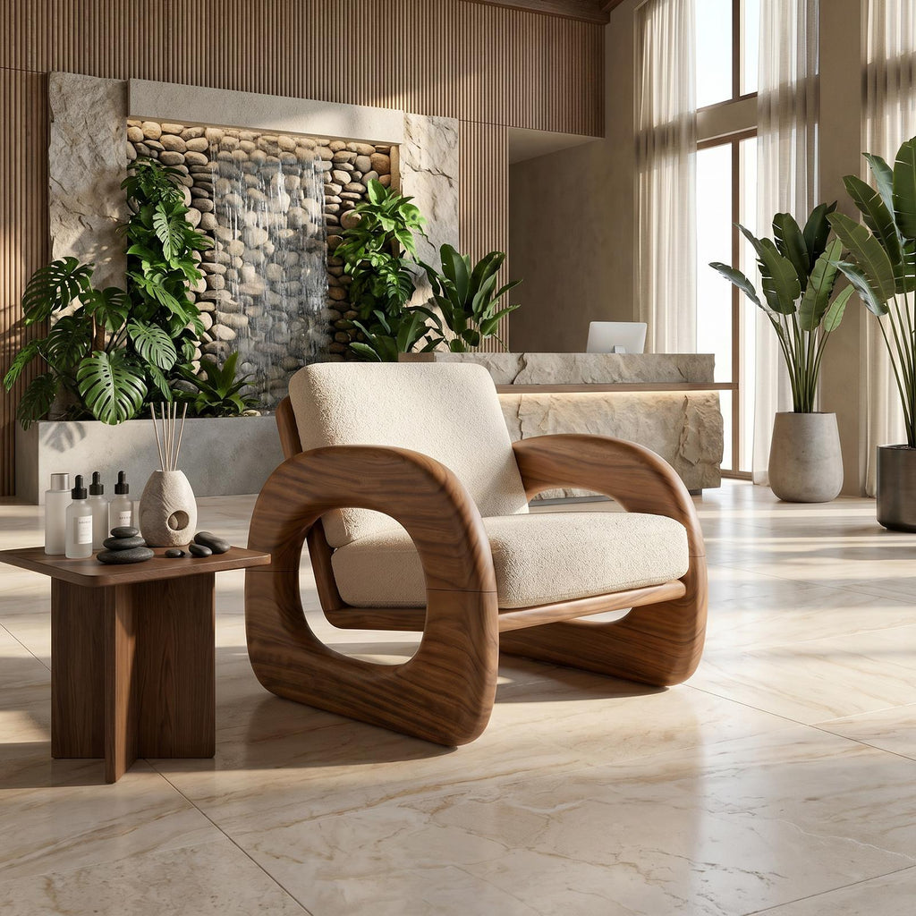 Resort Style Sculptural Armchair Wellness Reception Area SILDTTRCHR003