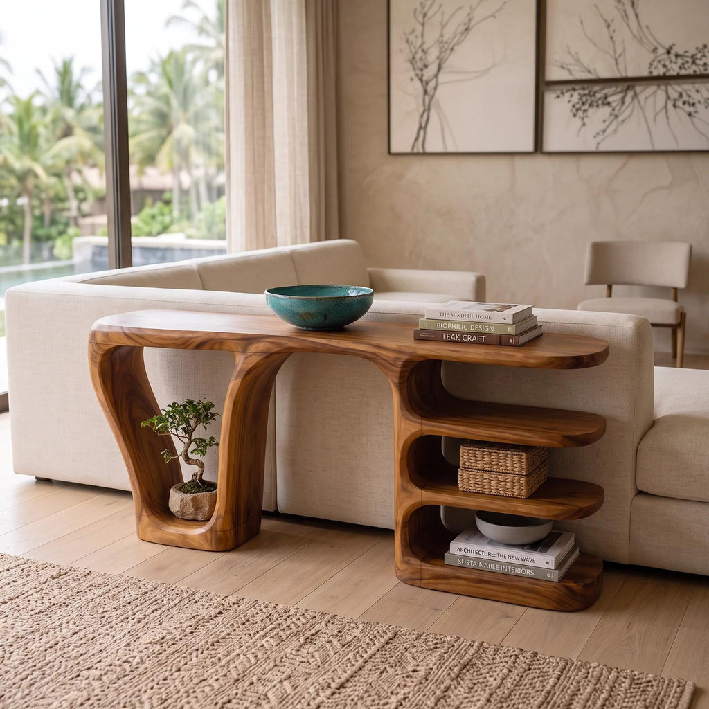 Minimalist Layered Console Table For Living Room