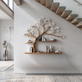 Rustic Tree Shelf Wall Living Room