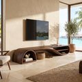 Minimalist Floating TV Stand, Wall-Mounted Wooden Media Console for Apartment Living Room