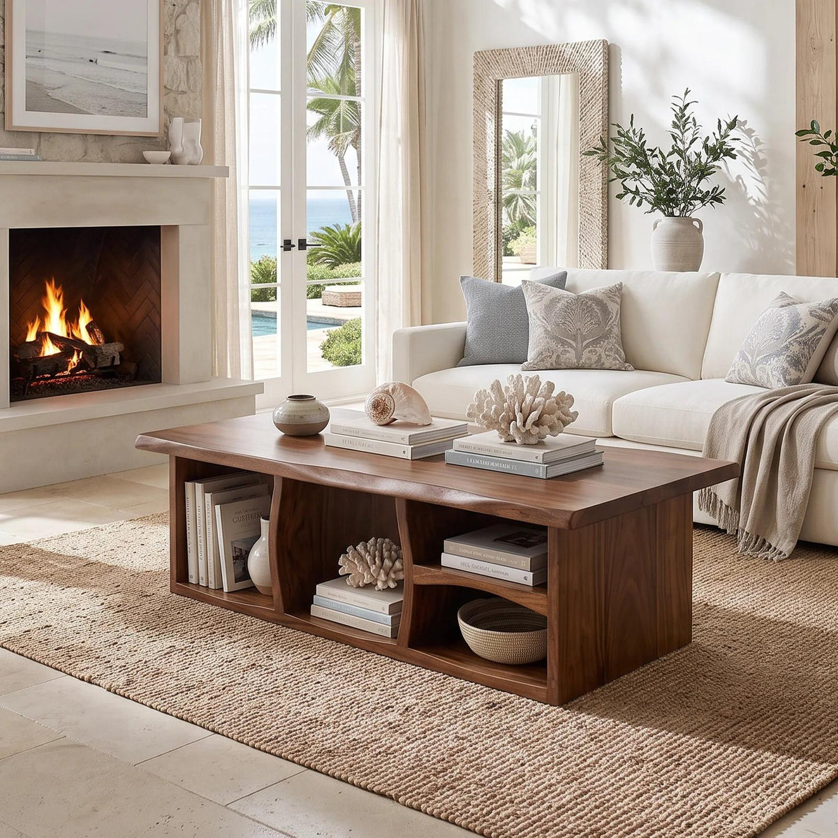 Organic Modern Storage Coffee Table Beach House