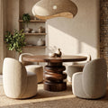 Rustic Sculptural Round Dining Table, Handcrafted Solid Wood Kitchen Table for dining room Home Decor