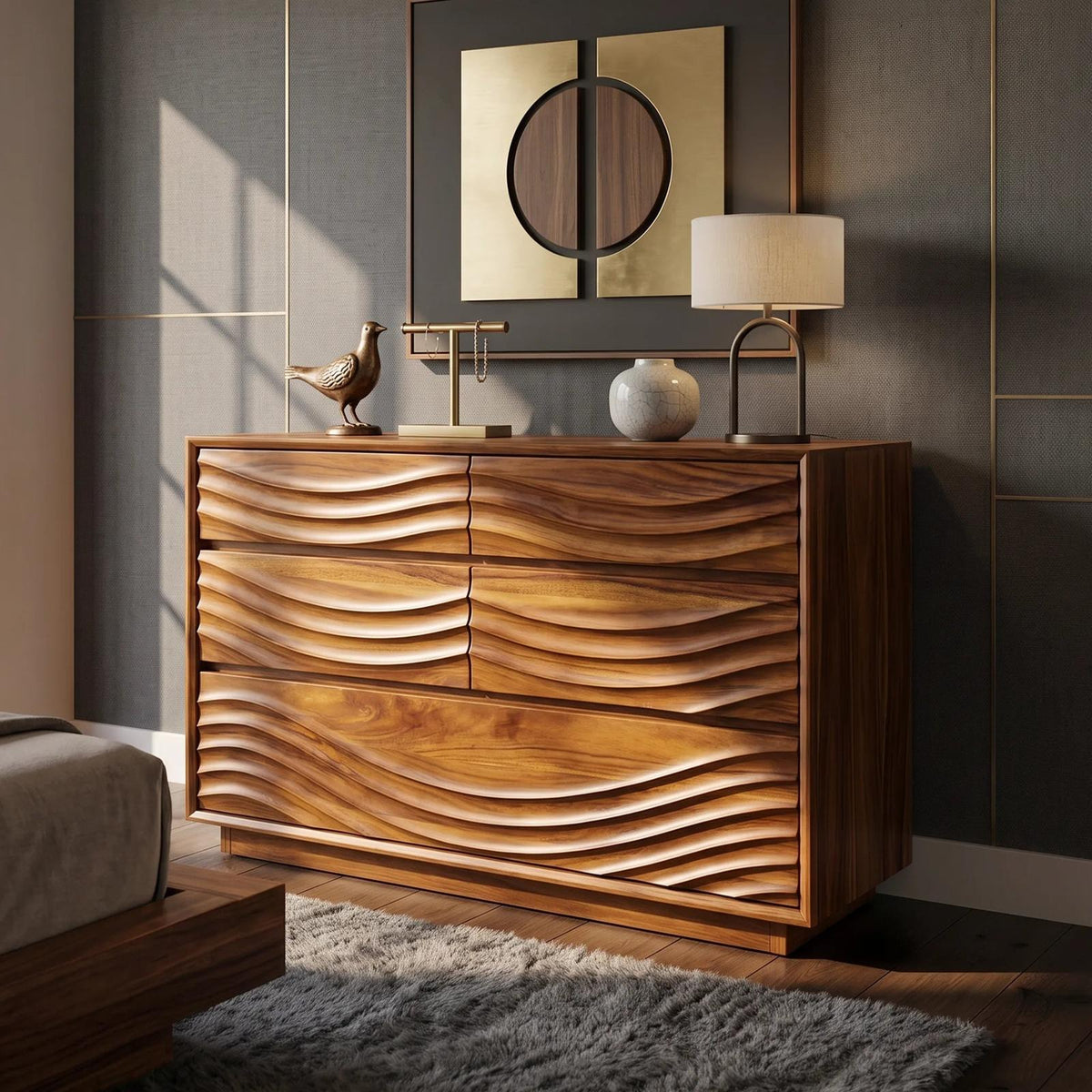 Contemporary Ripple Nursery Dresser For Baby Room SILDTTNDR007