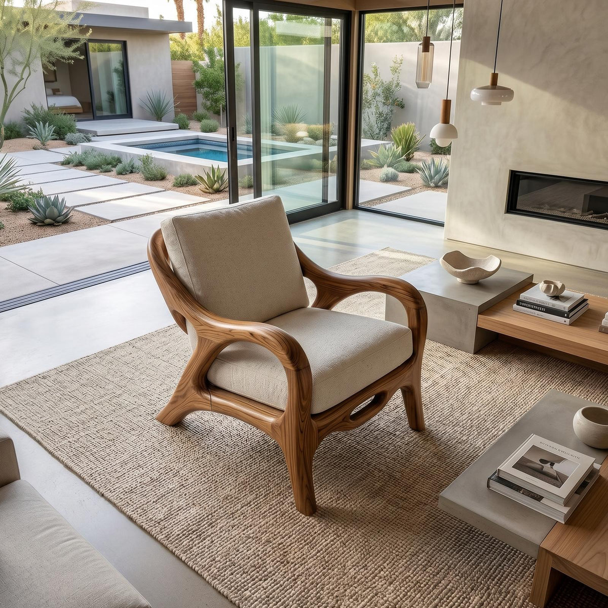 Organic Modern Sculptural Lounge Chair Luxury Living Room SILDTTRCHR001