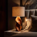 Japandi Decorative Table Lamp, Modern Wooden Accent Light for Living Room, Hallway & Bedside